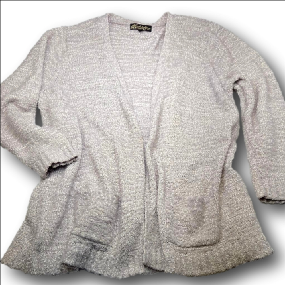 Women's Absolutely Famous Light Gray/Beige Cardigan 3X